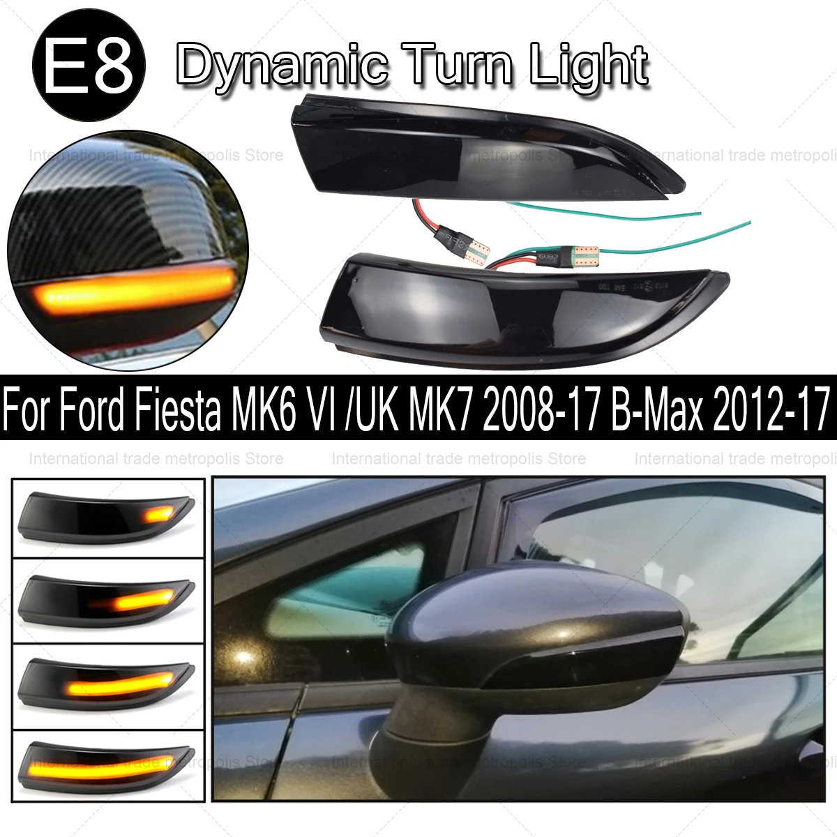 

Фонарь поворотника для Ford Fiesta MK6 VI /UK MK7 2008-17 B-Max 2012-17