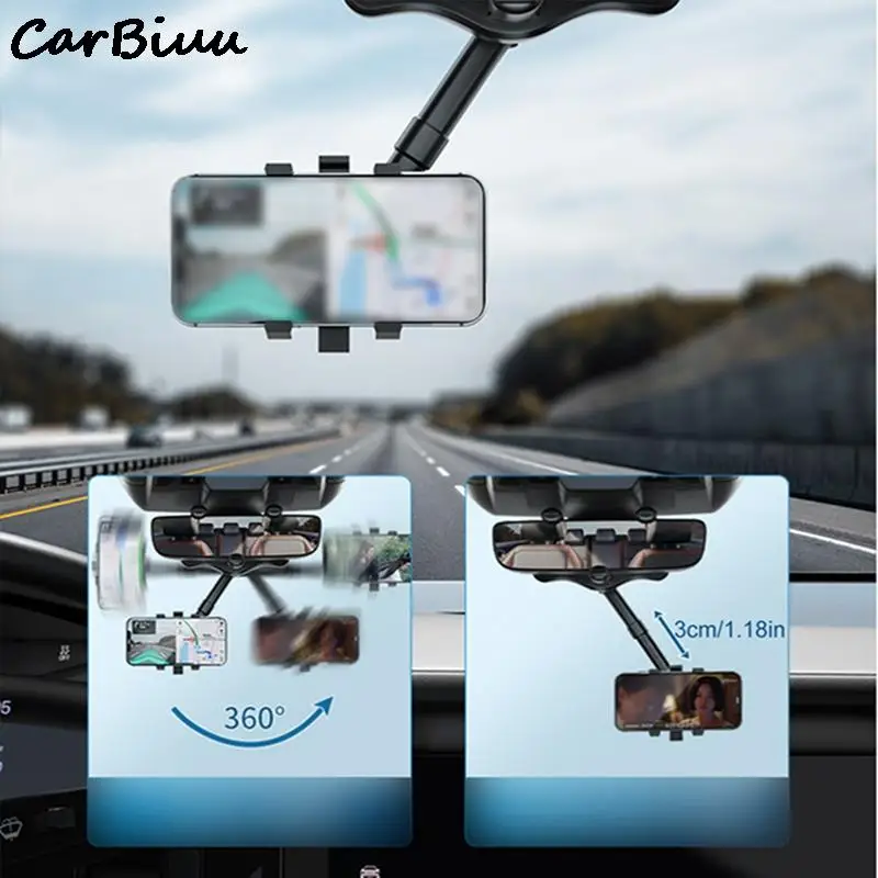 

1 Pcs Rotatable And Retractable Holder Car Phone Stand Rear View Mirror Mount Bracket Automotive interior Accessories