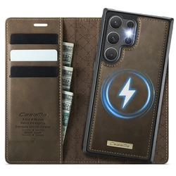Magnetic Leather Wallet Phone Case with Wireless Charging - Galaxy S20+ 5G (Coffee)