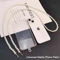 Longue lanière de téléphone portable, collier à bandoulière en perles, sangle de chaîne, Clip à boucle universel perlé à la main pour iphone, étui de téléphone Samsung 3