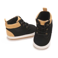 High Top New 0-18M Baby And Children's Shoes Fashionable And Sporty PU Soft Rubber Sole The First Walking Casual Sports Shoes 6