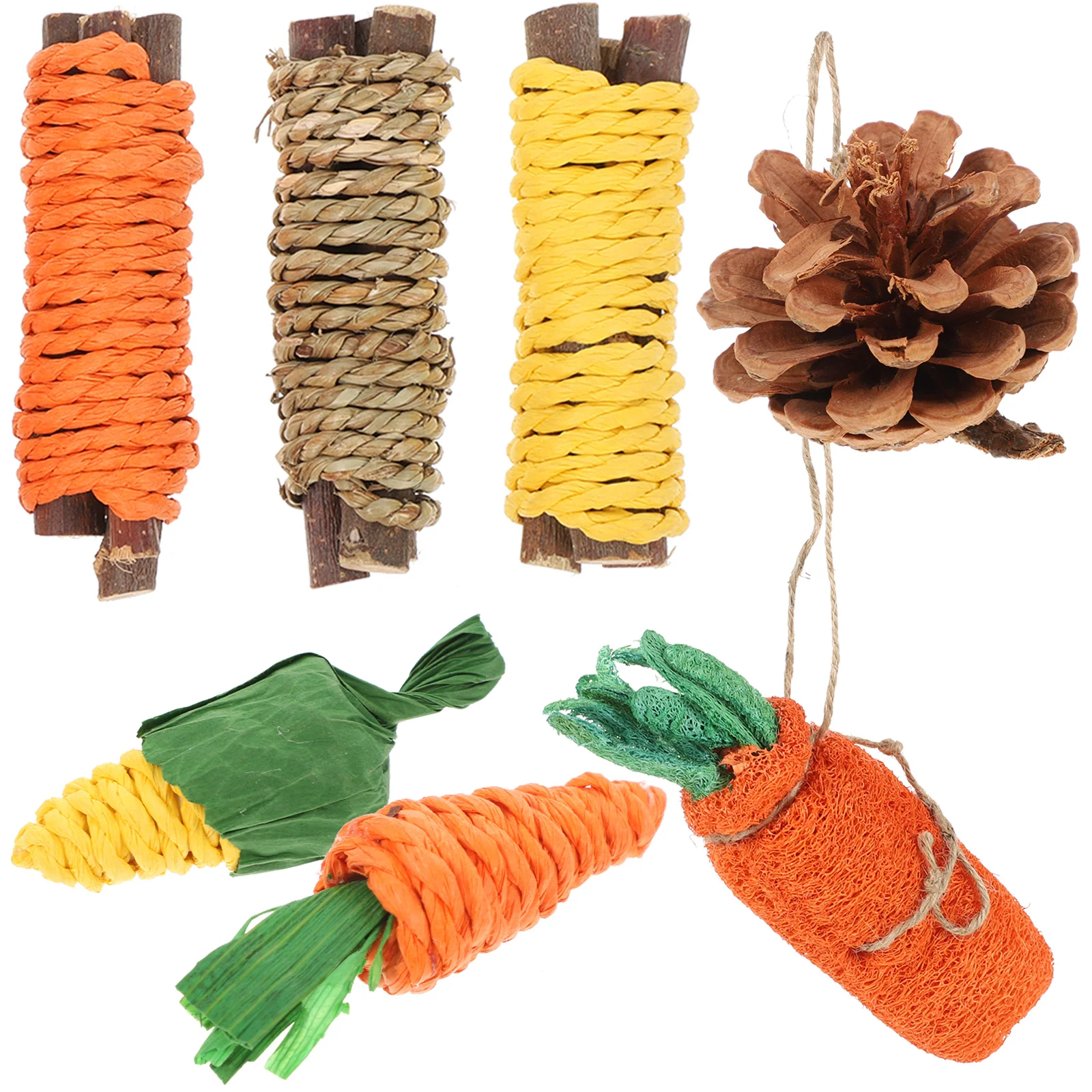 

7 Pcs Pet Chew Stick Wooden Teething Toys Comforting Biting Playthings Molar Chews