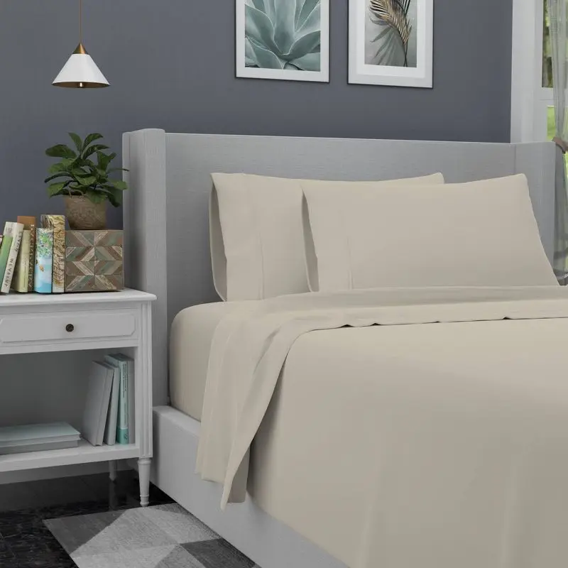 

1200 Thread Count Cotton Rich Sateen Sheet Set - Queen, Beige