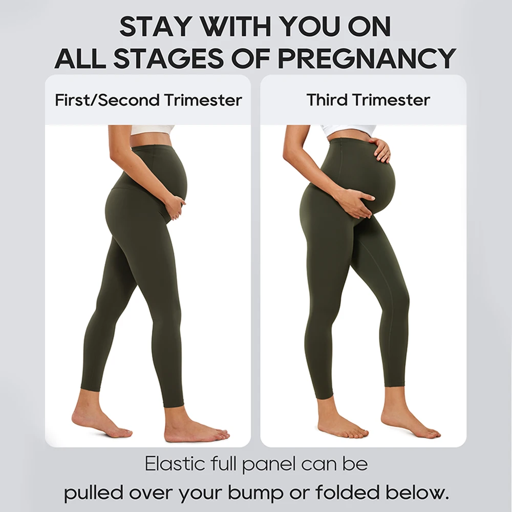 Women's Maternity Leggings 25" Butterluxe Over The Belly Buttery Soft Workout Activewear Yoga Pregnancy Pants Sport