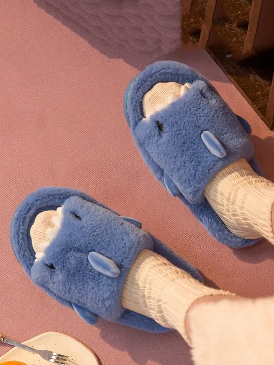 Men's Home Cotton Slippers Are Soft, Comfortable and Warm Indoor Fun Cartoon One Word Cotton Slippers — view 6