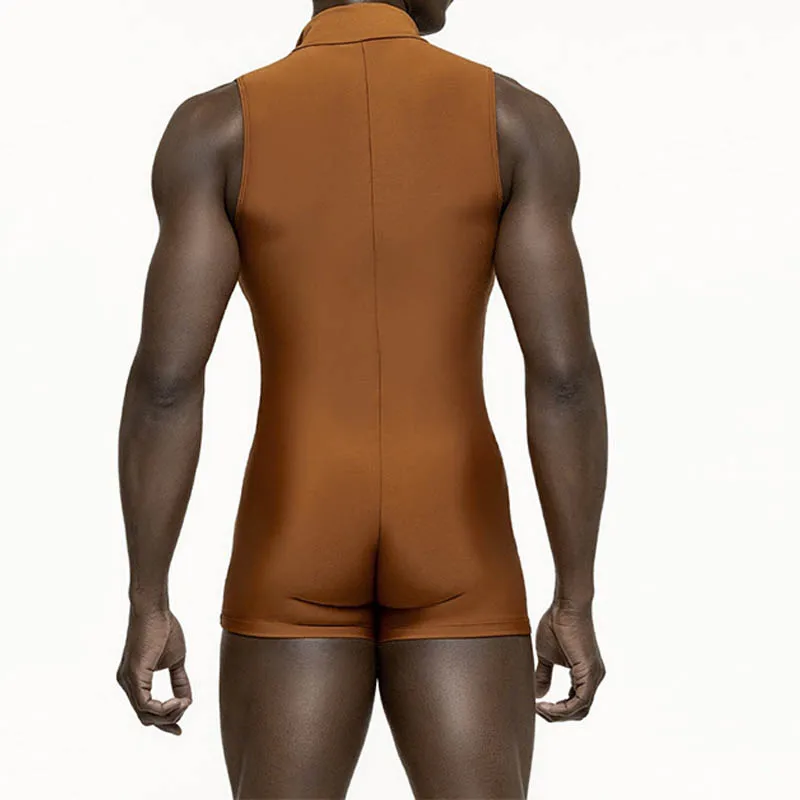 Men Bodysuits Lingerie Zipper Crotch Jumpsuit Clubwear XXXL Pole Dance Costume Performance Rave Costumes Bodysuit Sexy