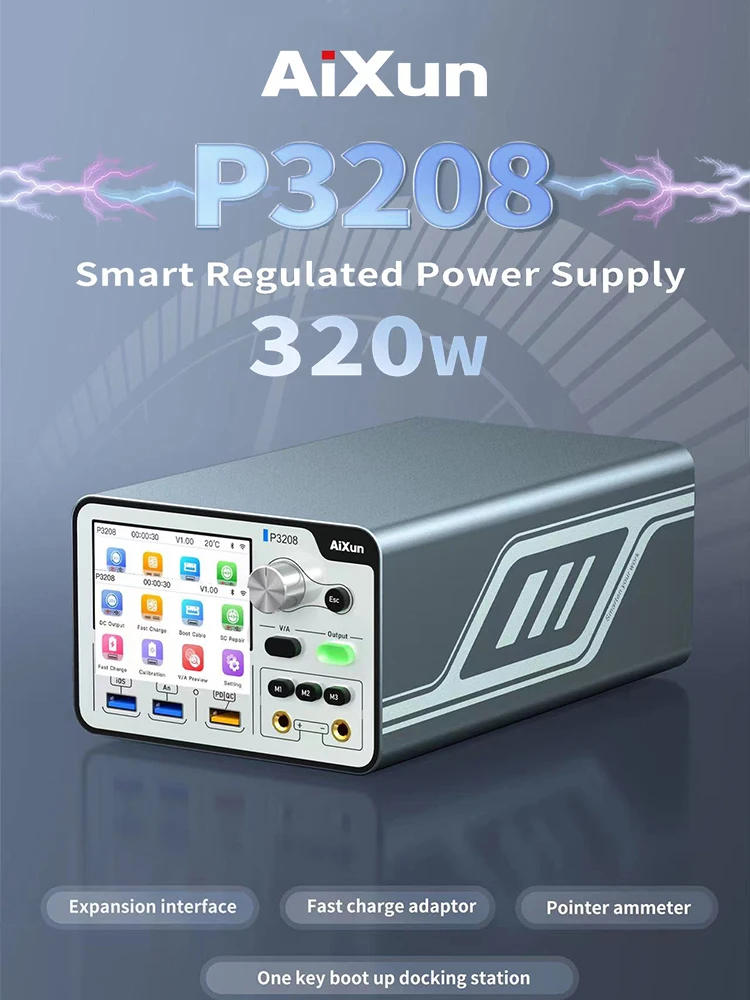 AixunP3208SmartRegulatedPowerSupplyVoltageAmmeterRegulator