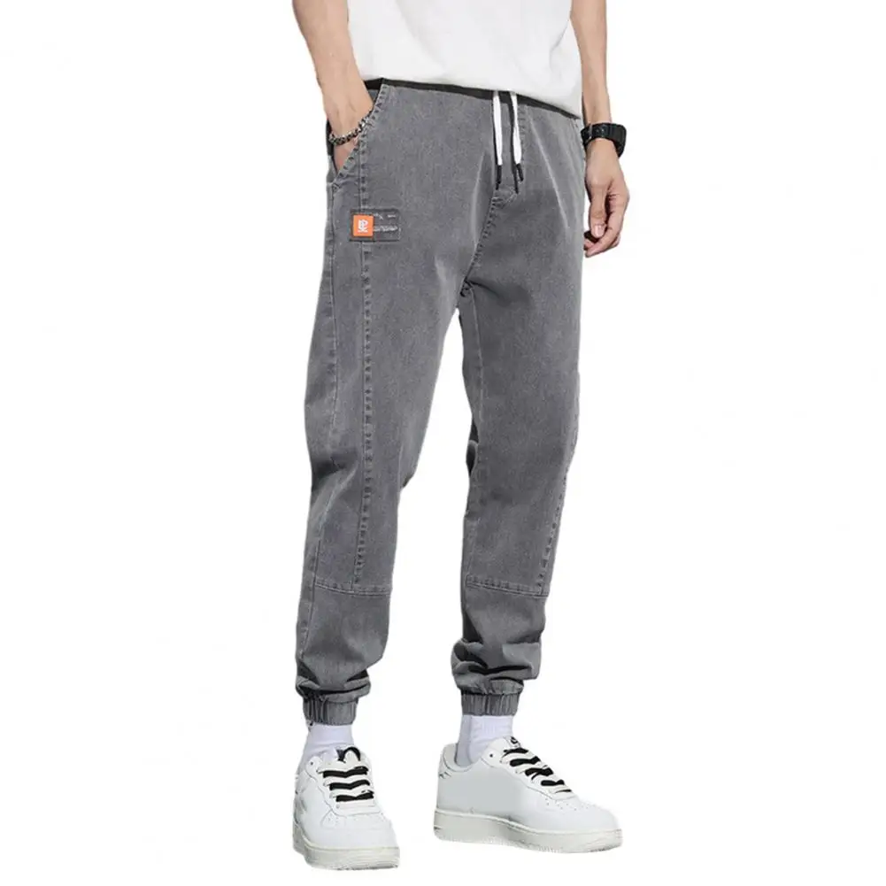 

Men Casual Workwear Pants Men's Cargo Pants with Drawstring Waist Ankle Bands Soft Warm Trousers with Pockets for Fall for Men