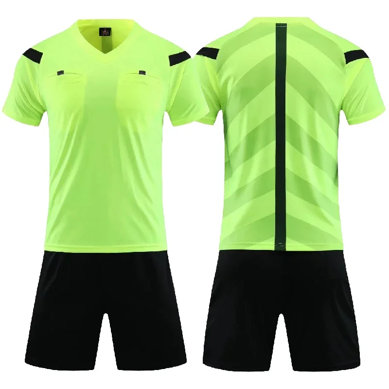 Professional Men Referee Uniforms Soccer Men Football Jerseys Shorts Shirts Suit Pocket Tracksuits V-neck Judge Sportswear view 6