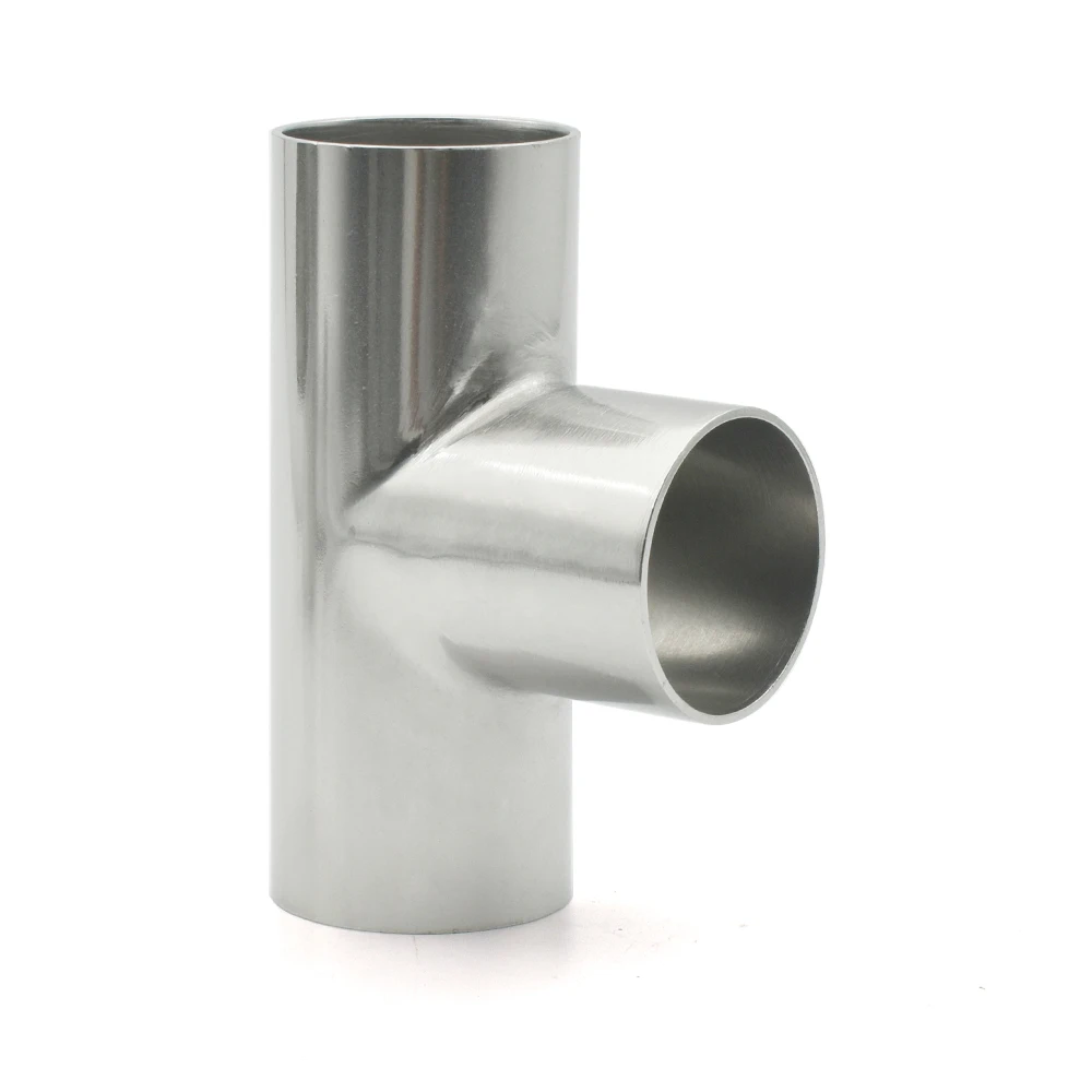 식품 등급 자체 제작 스테인리스 스틸 위생 피팅, 엉덩이 용접 티, 12.719mm, 22mm, 25mm, 32mm, 38mm, 45mm, 51mm-133mm, 304, 316L