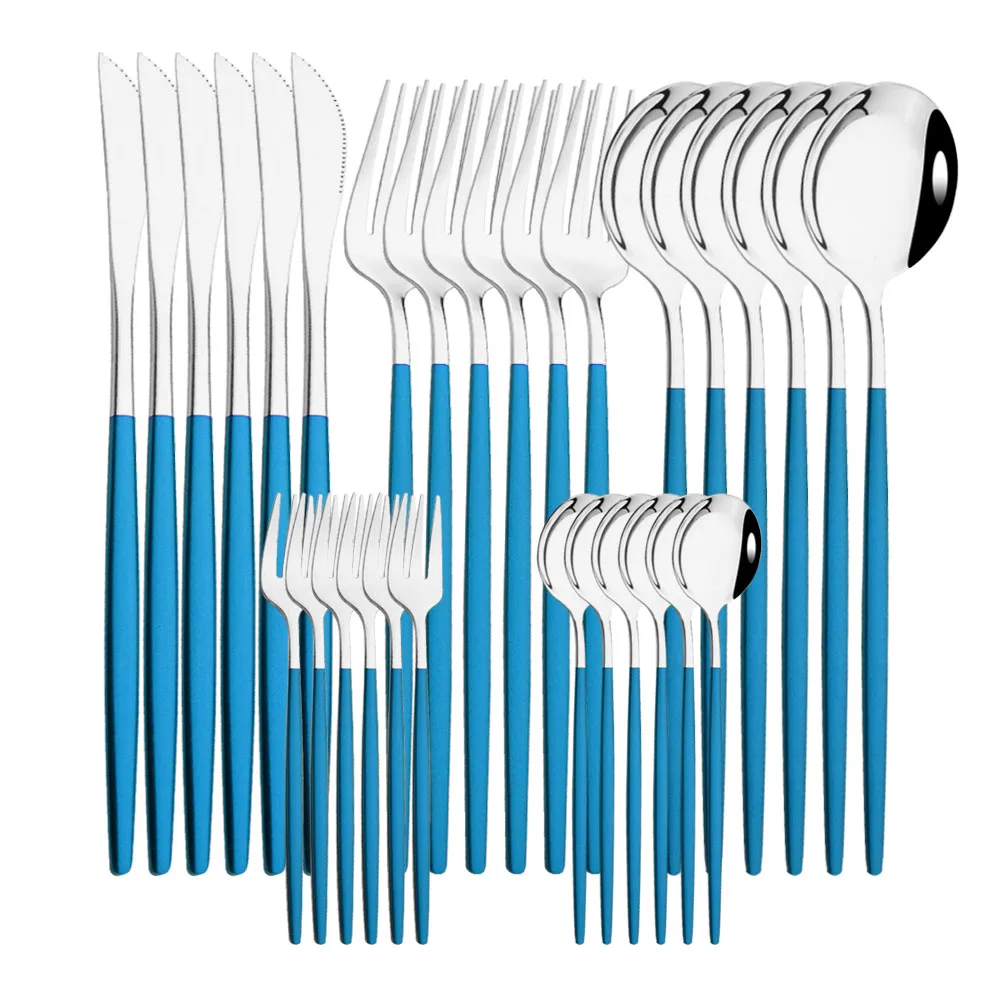 30Pcs Blue Silver
