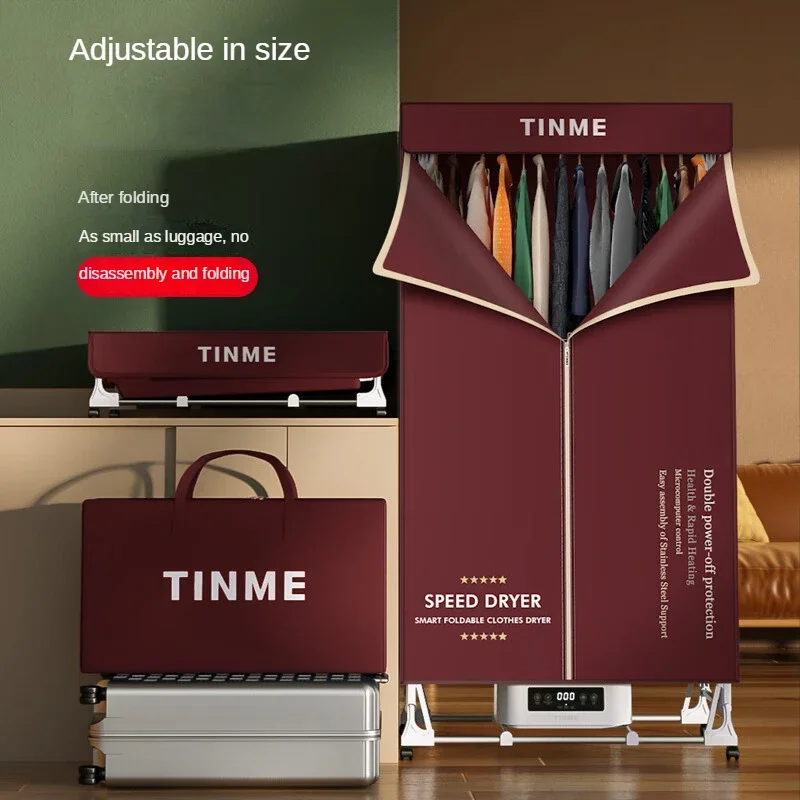 TINME Clothes Dryer Home Quick Drying Folding Cloth Dryer 2000W Large Capacity Remote Control Timing Clothes Drying Machine