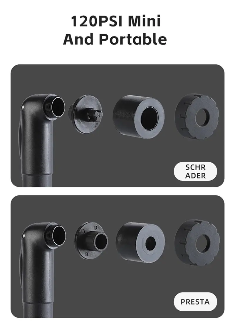 Description Picture 5 of itemWEST BIKING Portable Bicycle Pump Schrader/Presta Valve Universal Air Pump MTB Road Bike Tire Hand Inflator Cycling Accessories