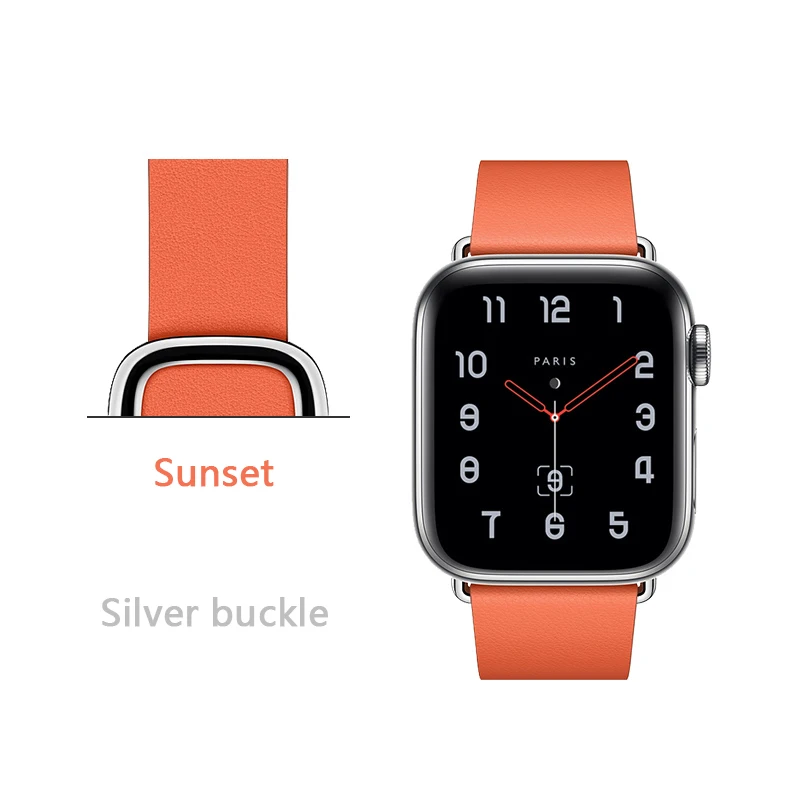 

Modern buckle Leather strap For Apple Watch band ultra 2 49mm 45mm 41mmm 44mm 40mm 42mm 38mm bracelet iwatch series 9 8 5 6 SE 7