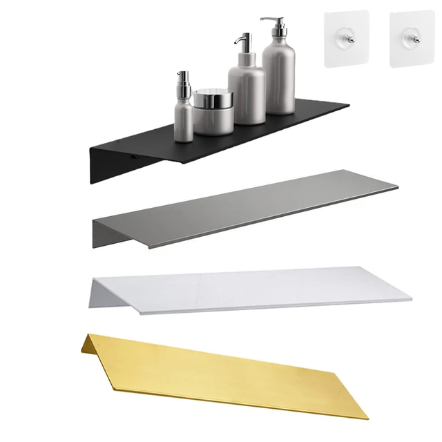 ลอยห้องน้ําชั้นวางโดยไม่ต้องเจาะจัดเก็บRack Home Organizer Ledge Hardwaresตู้อุปกรณ์ครัวห้องน้ํา 1