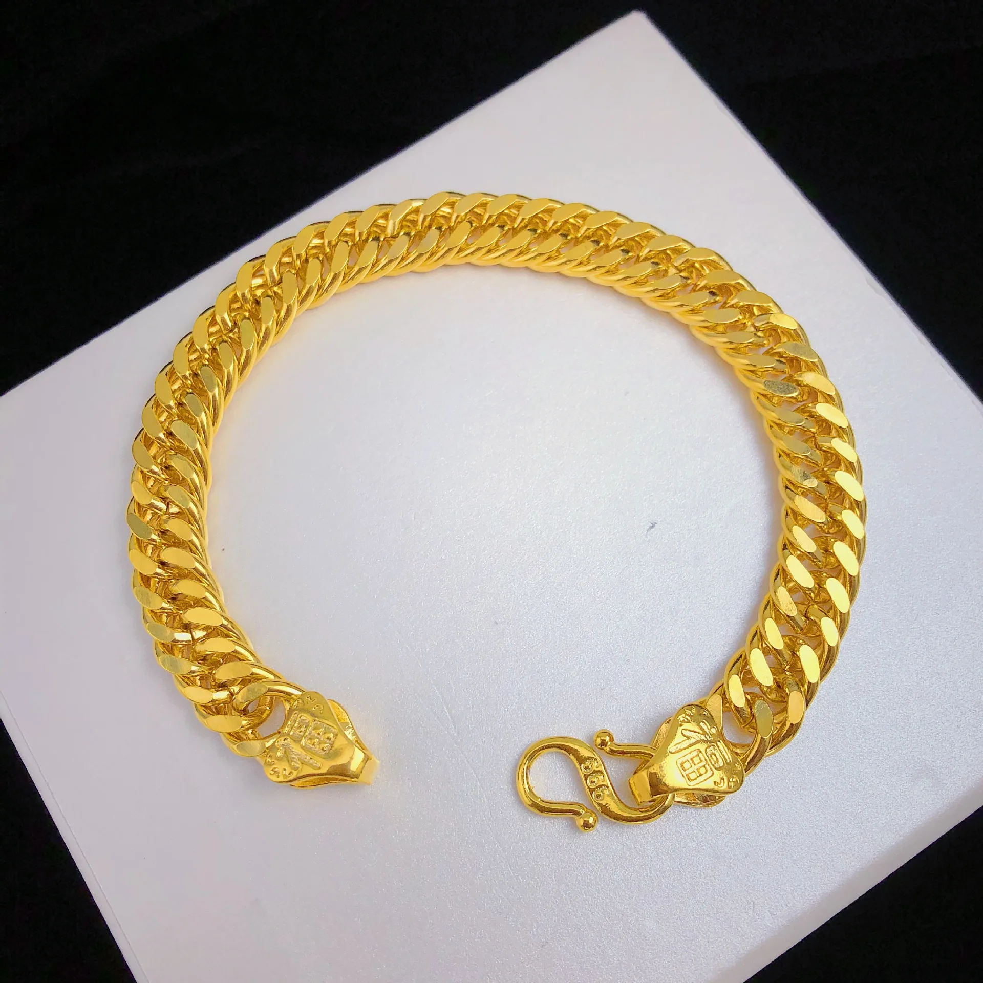 Heavy 24k Solid Gold Bracelet Mens Vintage | Gem Gardener