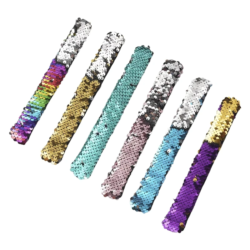 

Colorful Sparkling Mermaid Slap Bracelet Children Kindergarten Birthday Gift