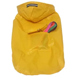 Waterproof Dog Hoodie Raincoat with Reflective Strip - S (Yellow)