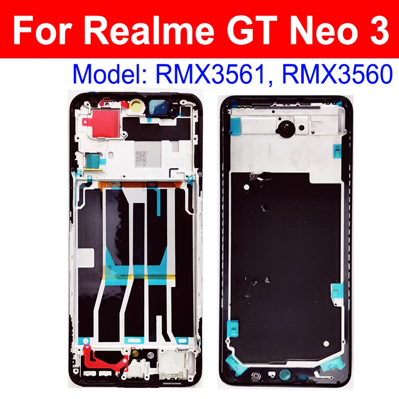 리얼미 GT2 GT NEO 2 2T 3 GT 마스터 5G용 LCD 전면 프레임 하우징 커버, 전면 LCD 스크린 프레임 베젤 부품