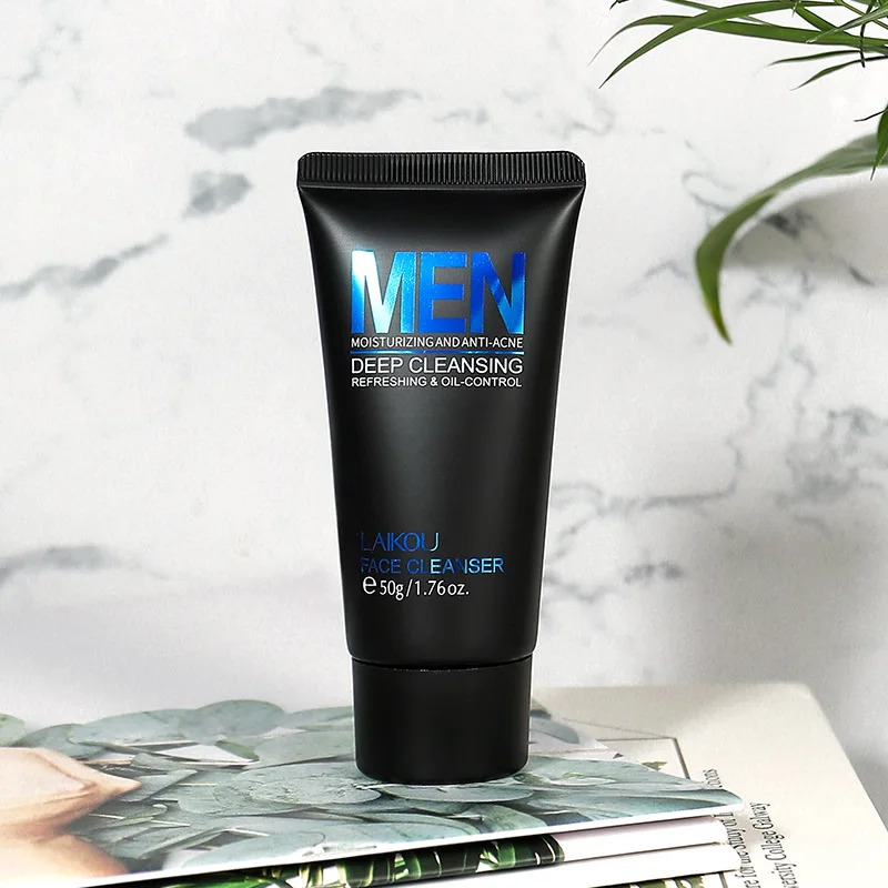 Men's Series Facial Cleanser 50g Hydrating Moisturizing Foaming Oil Control Blackhead Remove Nourishing Face Wash Skin Care