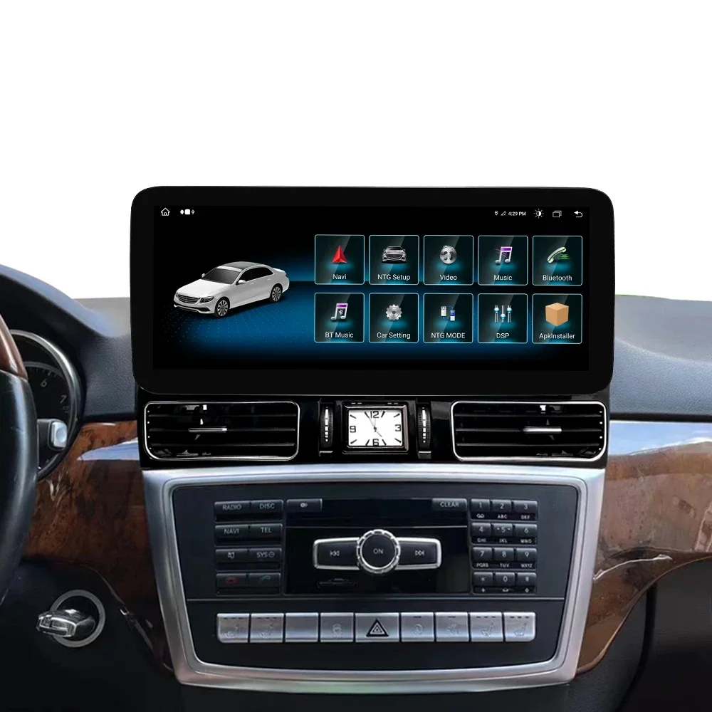 12.3인치 안드로이드 14 1920*720P 자동 CarPlay 네비게이션 터치스크린 벤츠 GL ML 350 450 550 W166 X166 GPS BT 멀티미디어 카 라디오