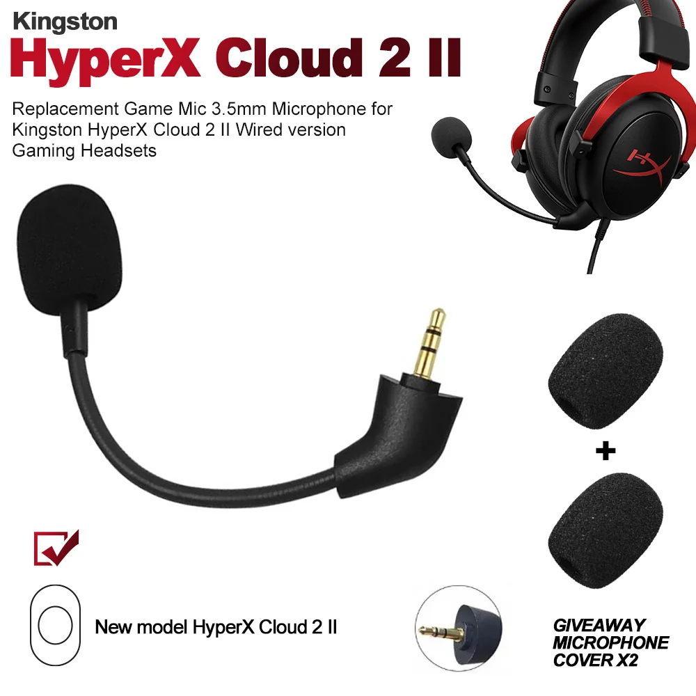 Kingston HyperX Series Cloud 123 III wireless bluetooth Replacement 3.5mm Noise Reduction Microphone Headphones Mic