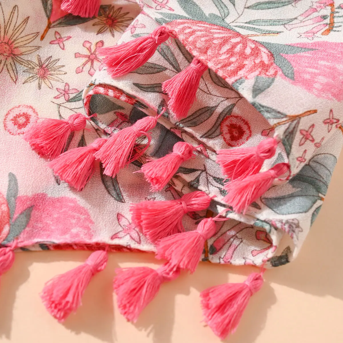 Floral Brand Scarf Luxury New Style Women Elegant Scarves multicolour Shawls Bandana Fashion Design Hawaiian Style Tassel Shawls