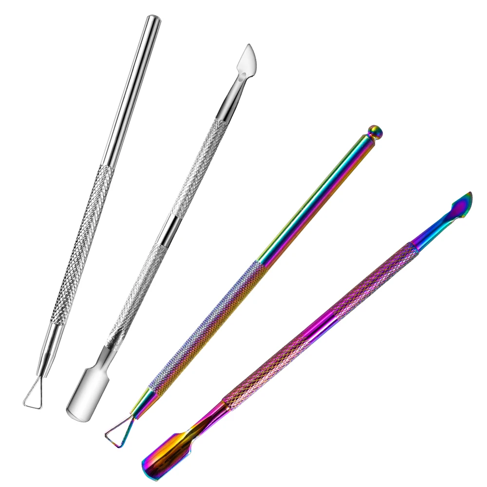 1pc Cuticle Push Stainless Steel Rod Stick Pusher Cuticle Dead Skin UV Gel Polish Push Remover Manicure Nail Art Tools