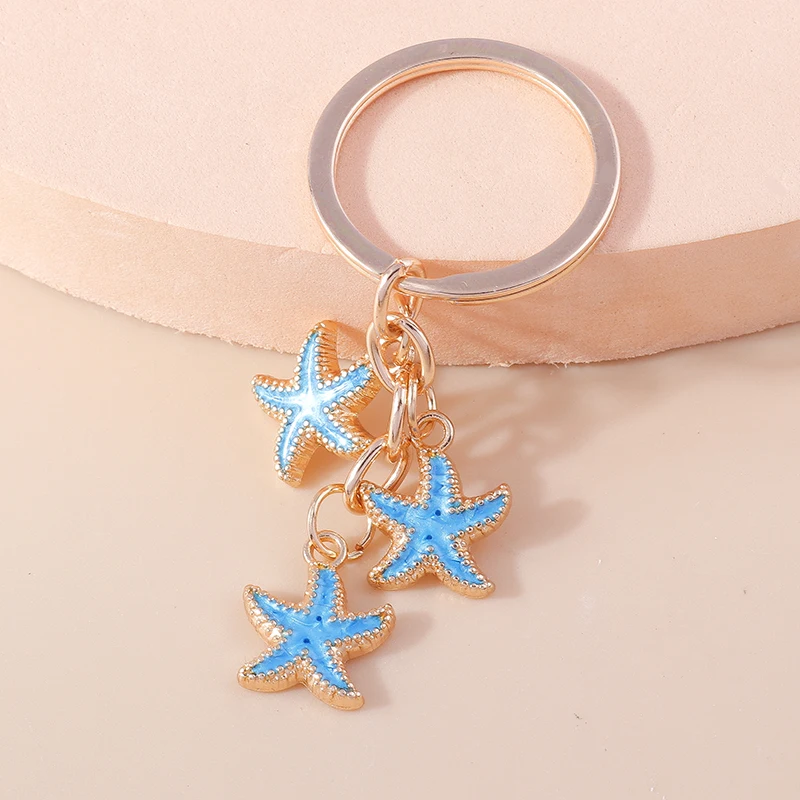 Mode Emaille Marine Leben Schlüsselbund Nette Seestern Shell Perle Schlüssel Ringe für Frauen Männer Auto Schlüssel Tasche Anhänger Charme Schmuck Geschenk – Detail 21