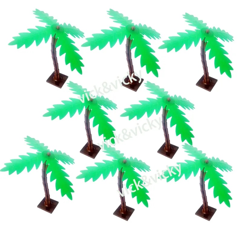 

30338 Plant Coconut Tree Palm Base 4 x 4 with Trunk 30339 Leaf 4 accessory bricklink DIY building block brick assemble brickset