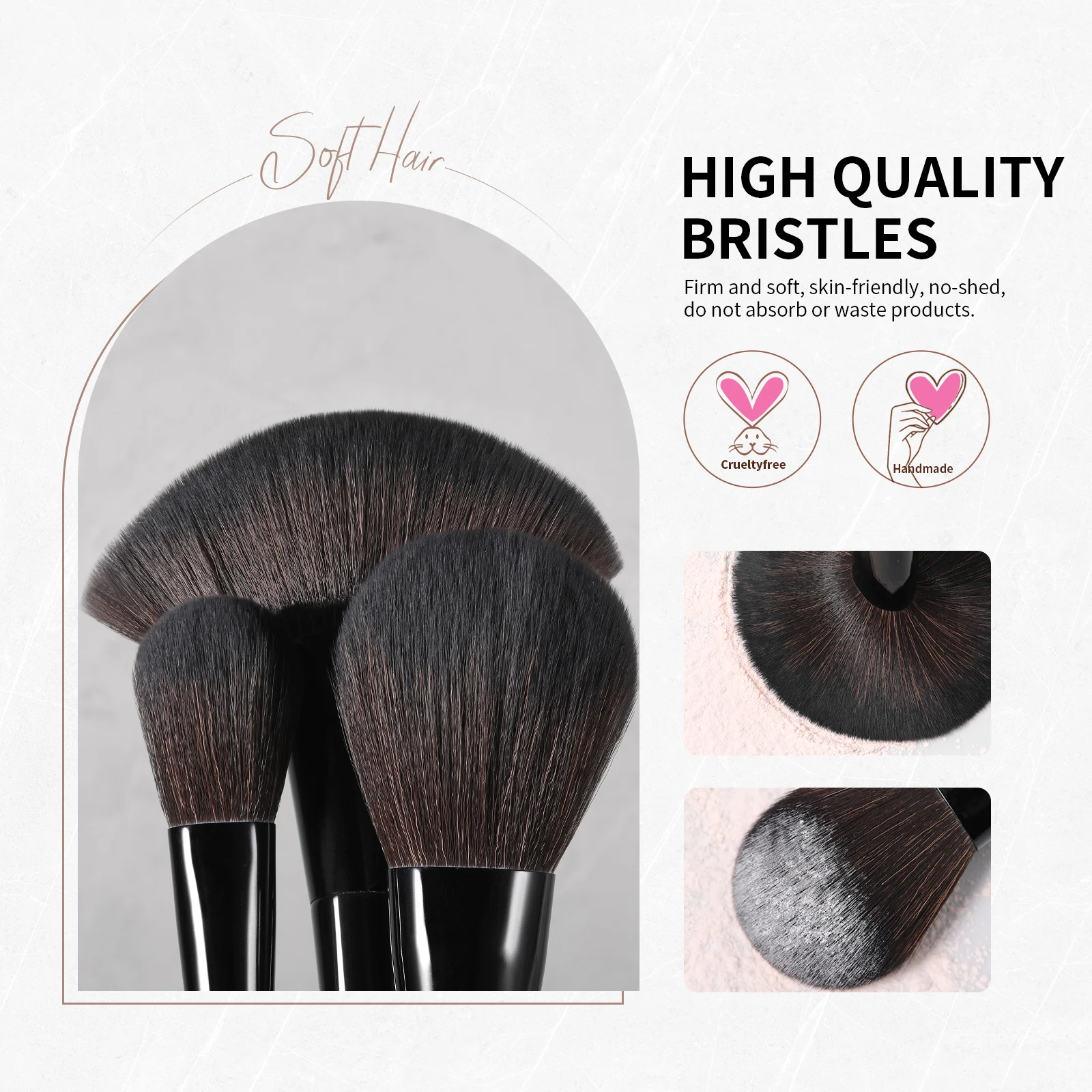 Docolor Makeup Brushes Set Professional 30Pcs OBSIDIAN Powder Foundation Contour Blush Concealer Eyeshadow Eyeliner Eyebrow 2
