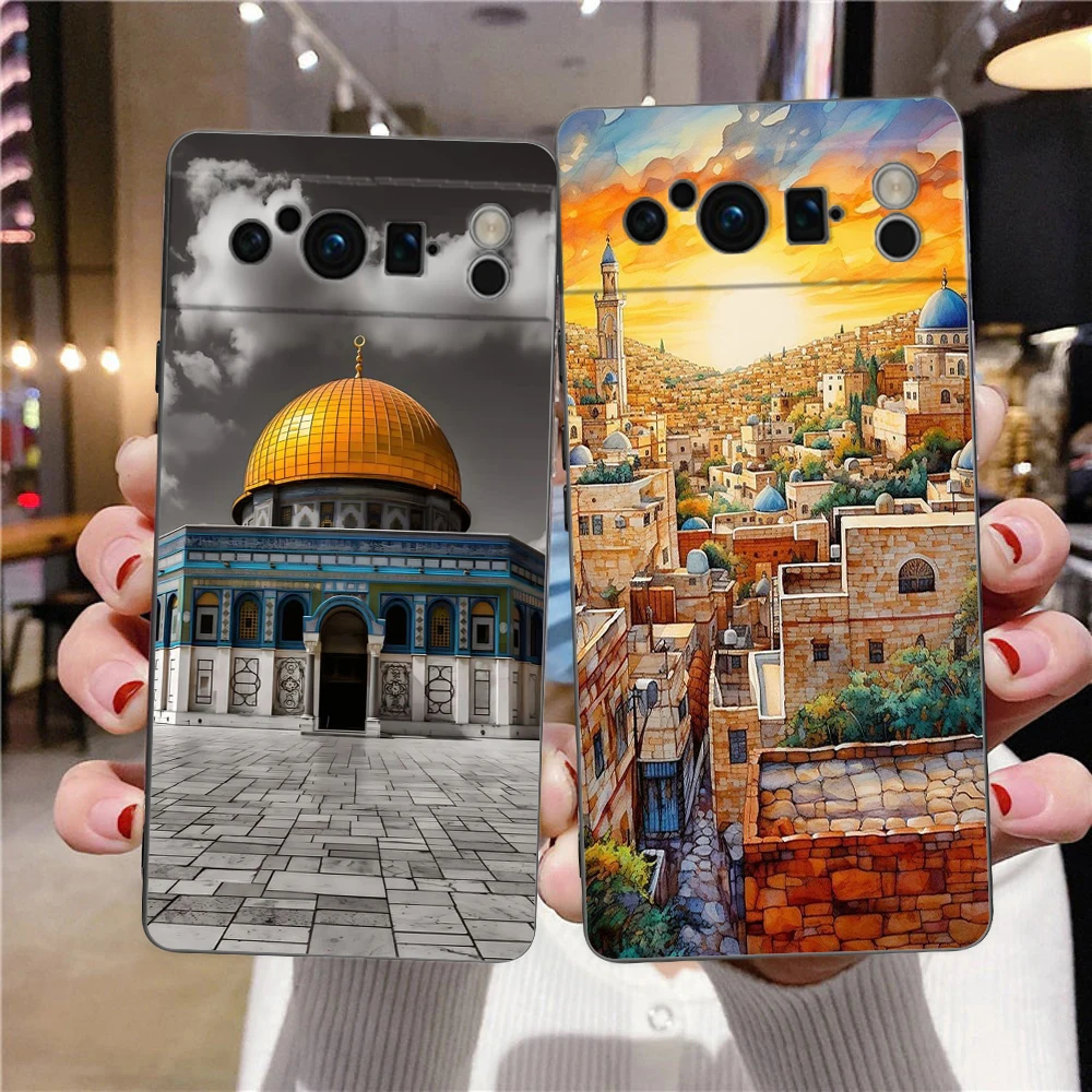 Explore Jerusalem: Shockproof TPU Black Phone Case - Soft & Durable Cover