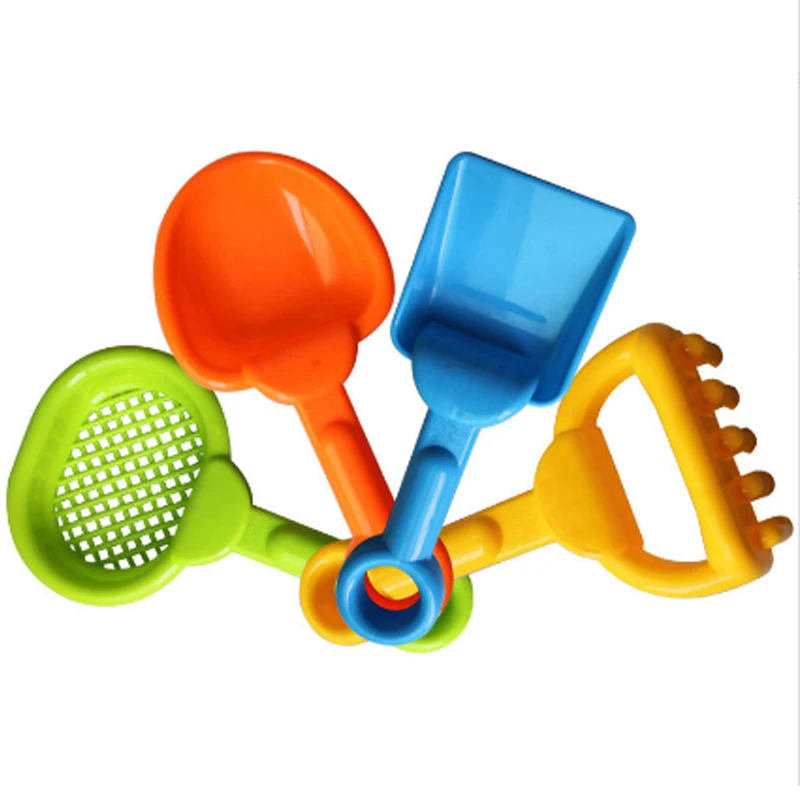 4pcs Children beach toy shovel baby digging sand shovel sand bath water tool mesh sieve