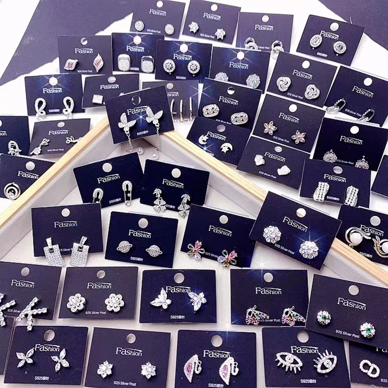 2025 New  retro high-end heavy industry earrings wholesale zircon inlay design skirt fan-shaped long earrings
