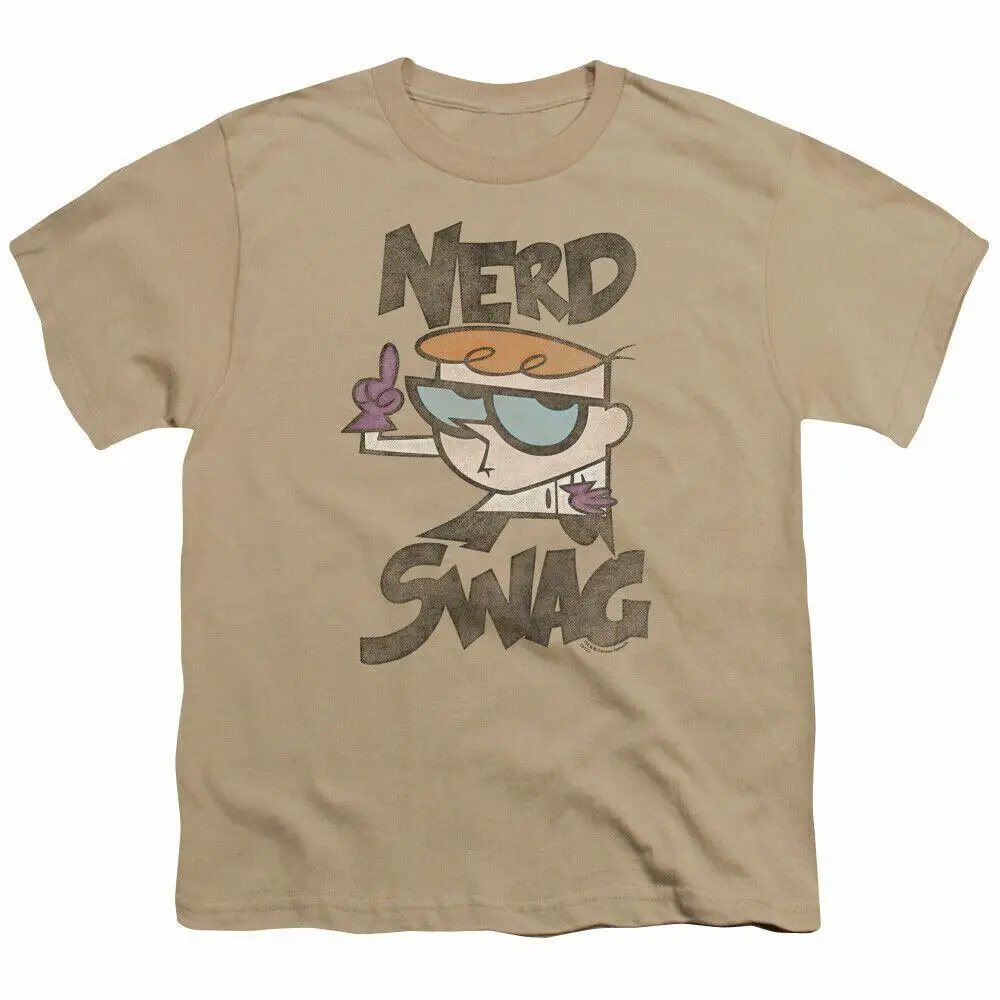 Dexters Laboratory Nerd Swag Kids Youth T Shirt Con Licenza Cartoon Tee Sand