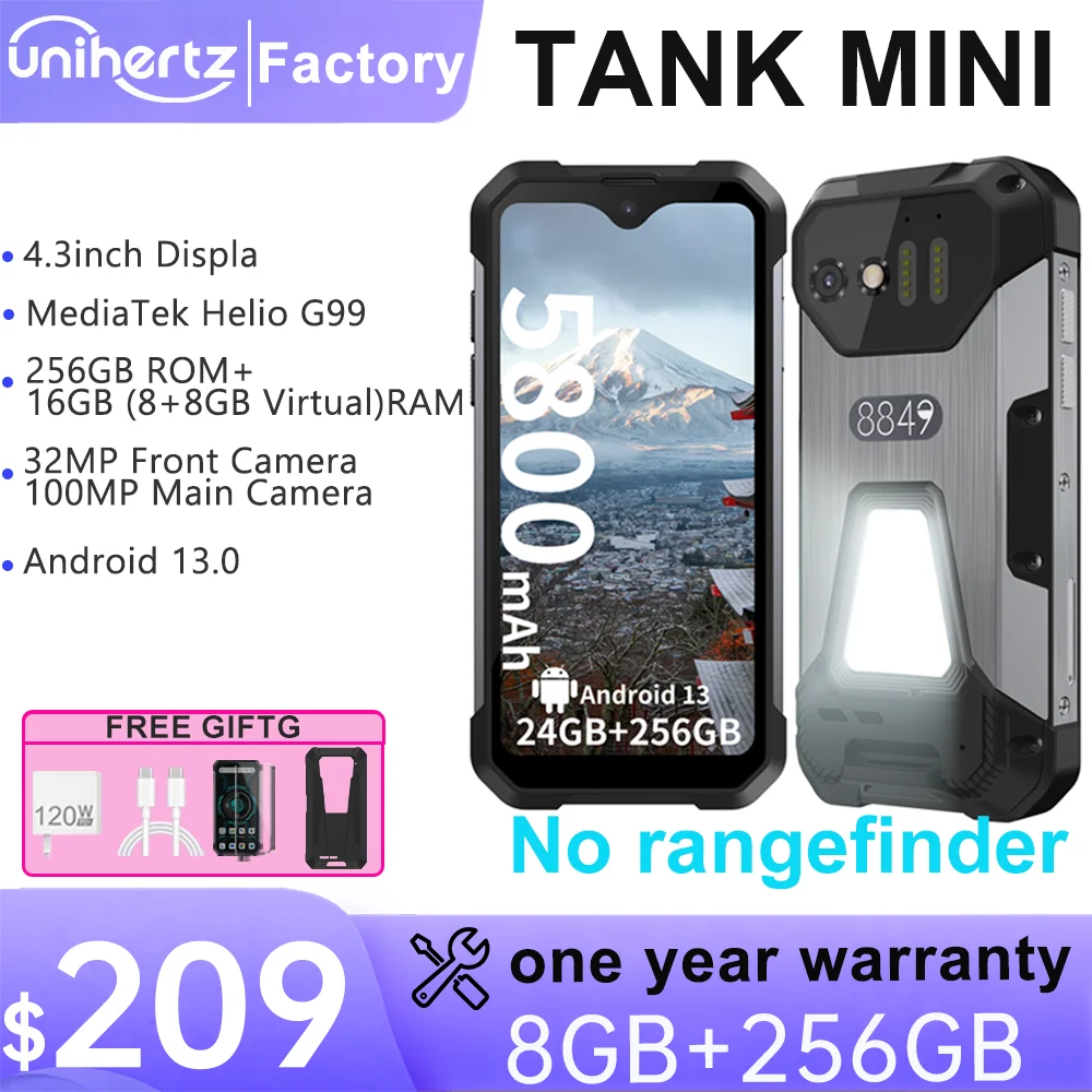 Unihertz 8849 Tank Mini1 Rugged Mini Phone 4.3