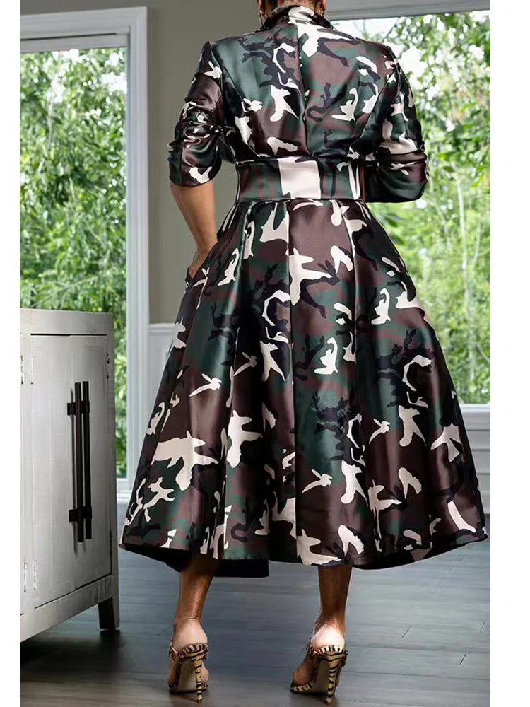 Wmstar Camouflage Trench Jacket Women Coat Out Streetwear Fashion Cool Long Style Top Fall Clothes Wholesale Dropshipping S-3XL