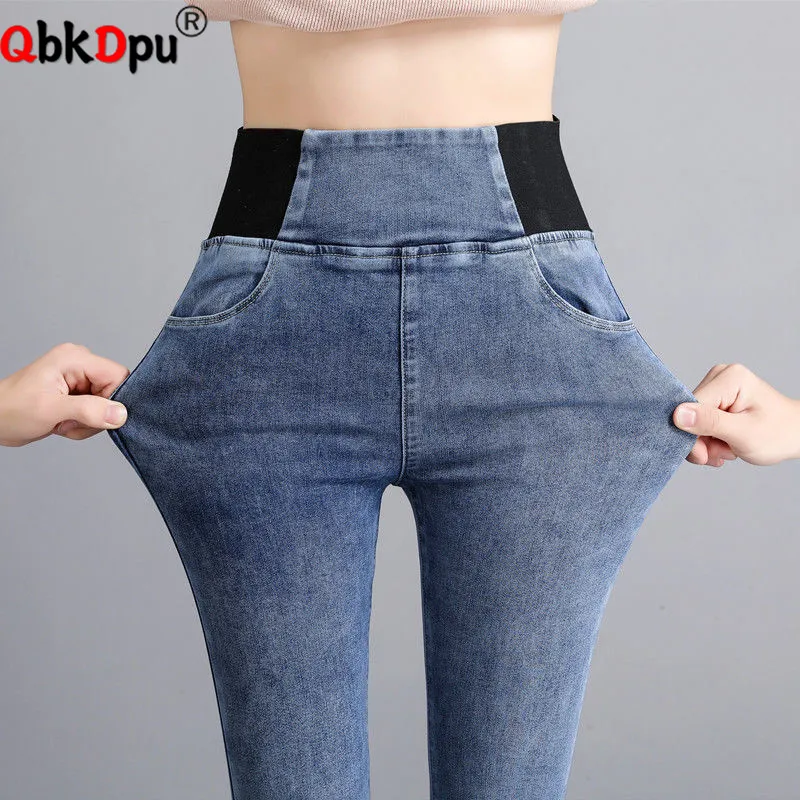 

Korean Skinny High Waist Stretch Pencil Jeans Women Oversize 38 Vintage Casual Denim Pants Spring Fall Streetwear Kot Pantolon