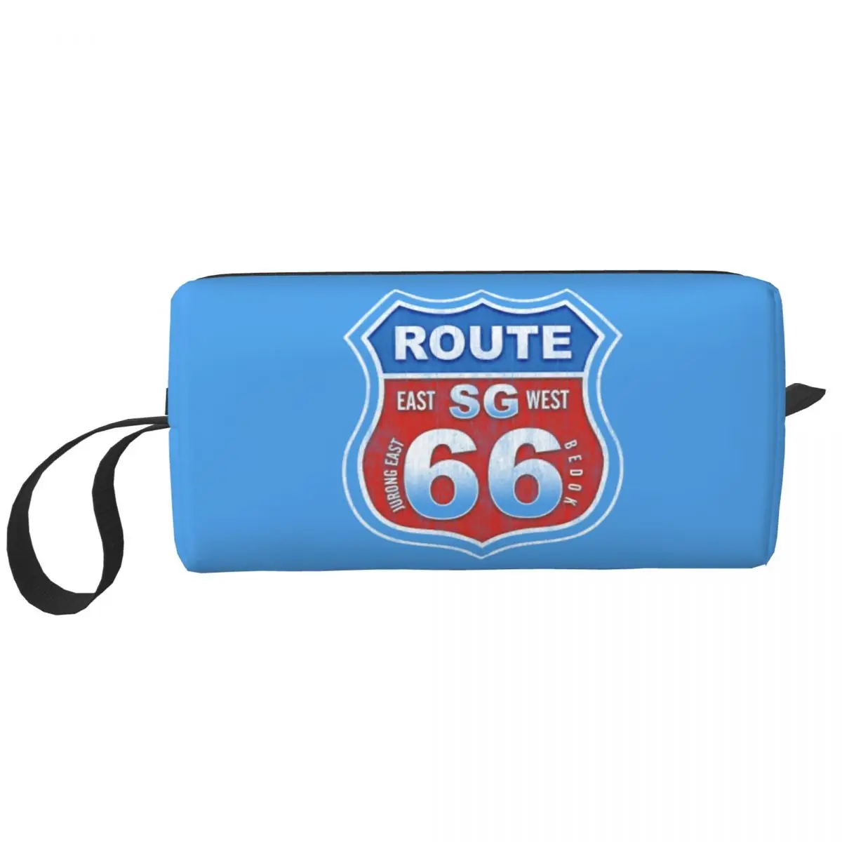 

Historic Route 66 Cosmetic Bag Women Fashion Big Capacity Mother Road America Highway Makeup Case Beauty Storage Toiletry Bags