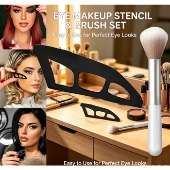 Set da 2 pezzi per ombretto femminile - Pennelli e stampi per ombretto, modello multifunzione per trucco occhi rapido, adatto ai principianti