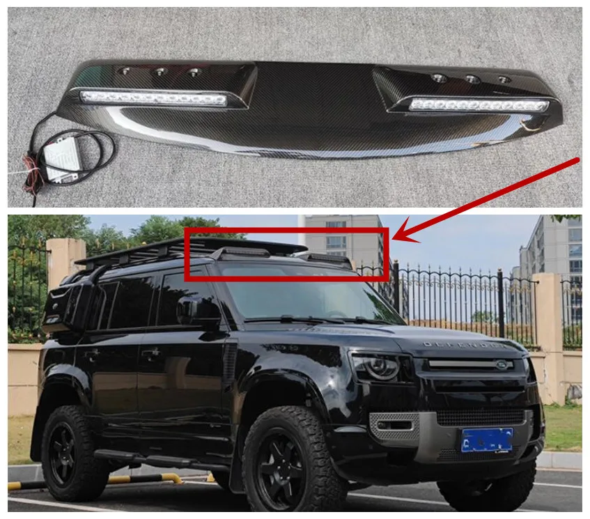 

Светодиодсветодиодный Спойлеры из углеродного волокна для Land Rover Defender 90 110 2020 2021 2022 2023