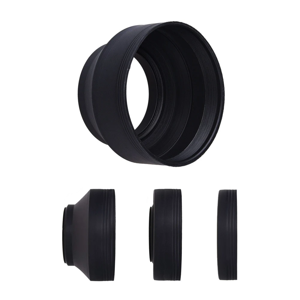 

Rubber Camera Lens Hood 49mm 52mm 55mm 58mm 62mm 67mm 72mm 77mm 82mm Wide angle Standard Telephoto for Nikon Canon DSLR