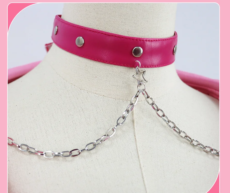 Women's Pink Hoodie Skirt Set with Wig