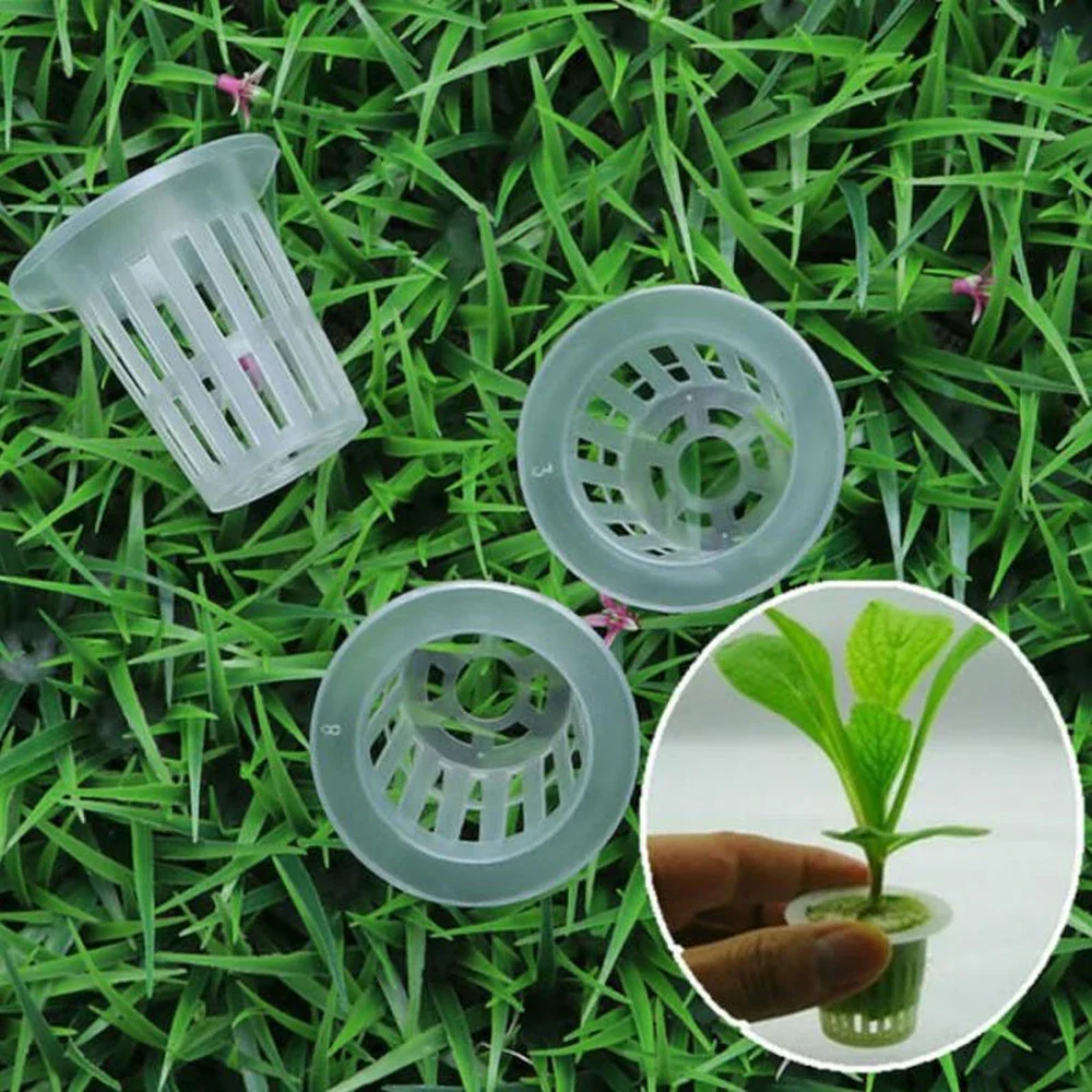 Hydroponic Basket Garden Vegetable Soilless Grow Net Pot Aeroponics Plastic Planting Mesh Pots 100pcs