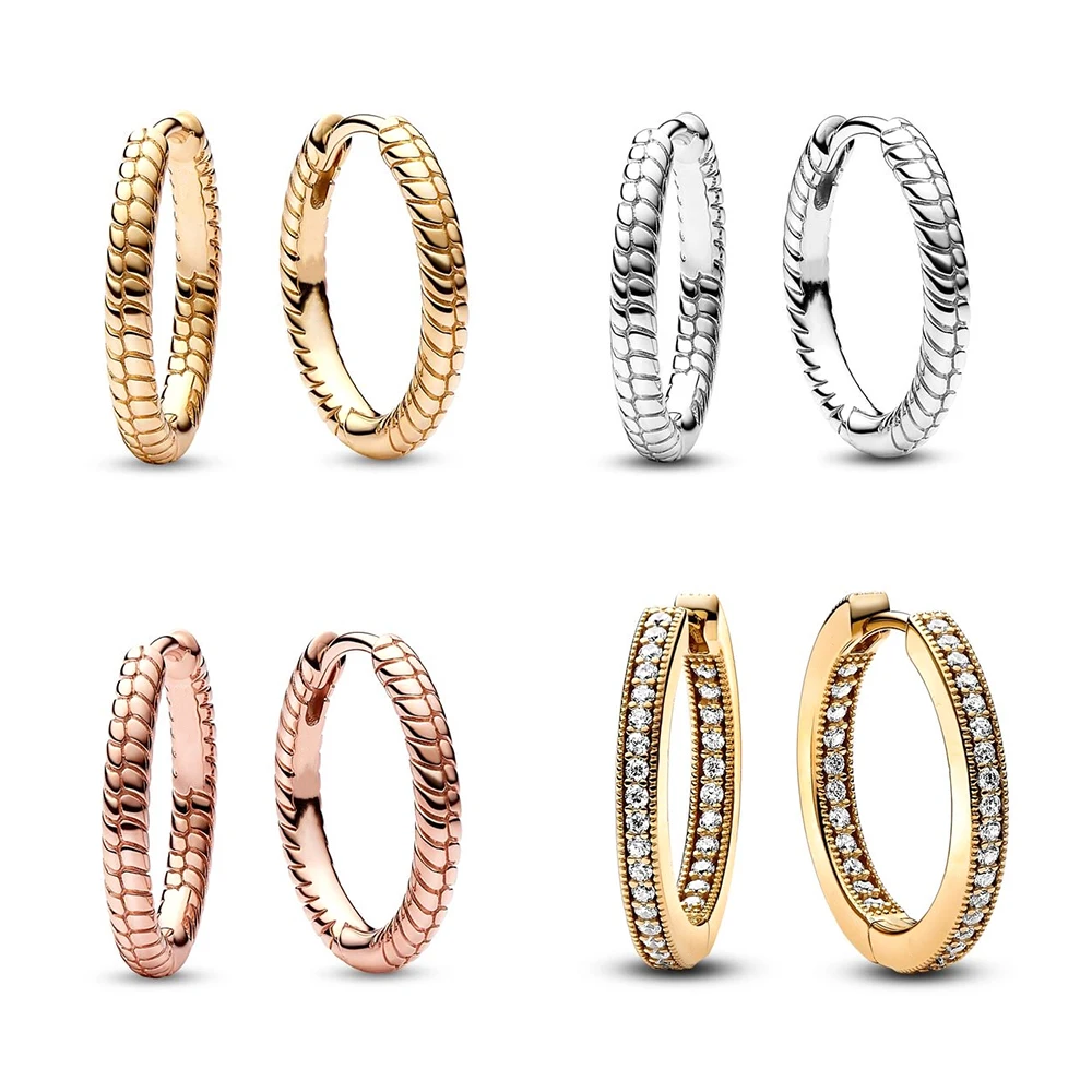 

Серьги-кольца женские под серебро с фирменным логотипом