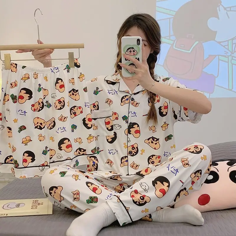 New Bandai Crayon Shin-chan Pajamas 3pcs Cotton Crinkled