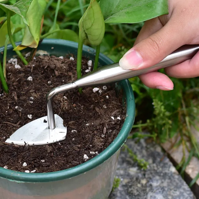 Hordozható Kerti Szerszámok Készlet Rozsdamentes Acél Kézi Lapát Bonsai Kertészeti Lapáttal Hosszú Fogantyúval A Gyom Átültetéséhez - Image 4