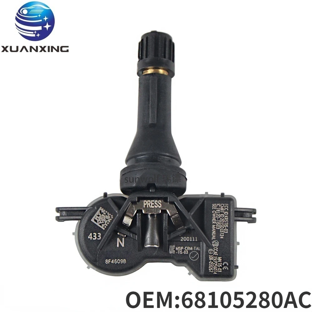 

68105280AC TPMS Tire Pressure Sensor Monitoring System 433MHz High Quality For Jeep Renegade Dodge Dart Chrysler