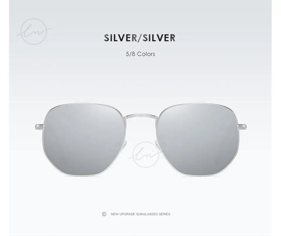 LM Fashion Damen Kleine Sechseck-Sonnenbrille Herren Retro Polarisierte Metallbeschichtung Spiegel Sonnenbrille Schutzbrille UV400 Brillen_voghion.com