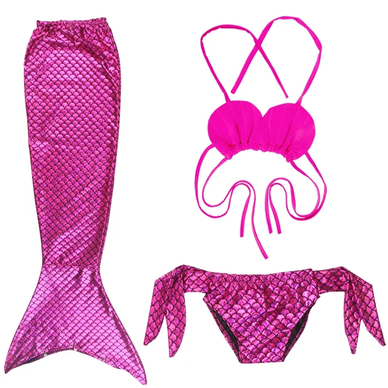Kids Beach Bikini Swimsuit Mermaid Cosplay Swimsuit Little Girl Mermaid Tail Props